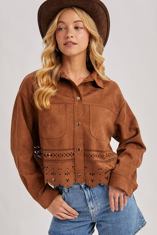 Danielle Faux Suede Jacket-Jackets-Bluivy-Summit Lane Boutique, Women's Apparel and Gifts located in Grand Rapids, MI