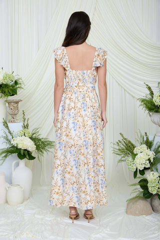 Bella Floral Midi Dress-Dresses-Blu Pepper-Summit Lane Boutique, Women's Apparel and Gifts located in Grand Rapids, MI