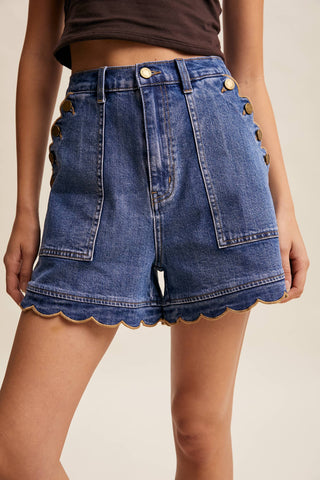Georgia Scallop Shorts-Shorts-Listicle-Summit Lane Boutique, Women's Apparel and Gifts located in Grand Rapids, MI
