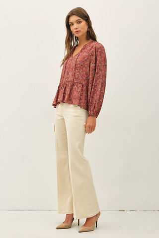 The Autumn Bloom Blouse-Blouse-Be Cool-Summit Lane Boutique, Women's Apparel and Gifts located in Grand Rapids, MI