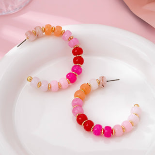 Rainbow Beaded Hoop Earrings | 80E62023-JOSSLYN by wall to wall-Summit Lane Boutique, Women's Apparel and Gifts located in Grand Rapids, MI