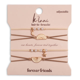 "Forever Friends" Neutral Sun Friendship Hair Tie Bracelets-Bracelets-K'lani hair tie bracelets-Summit Lane Boutique, Women's Apparel and Gifts located in Grand Rapids, MI