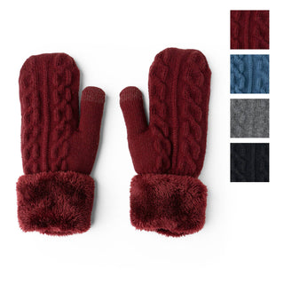 cable knit plush mittens-winter accessories-DM Merchandising-Summit Lane Boutique, Women's Apparel and Gifts located in Grand Rapids, MI