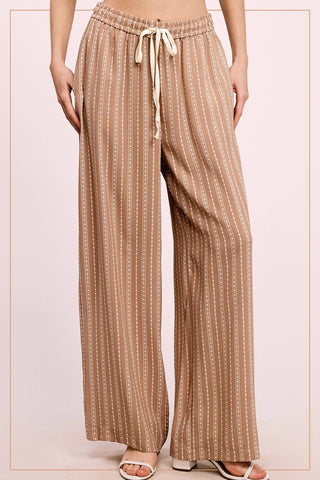 JDP4228-Patterned Design Relaxed Fit Pants With Pockets-La Miel-Summit Lane Boutique, Women's Apparel and Gifts located in Grand Rapids, MI
