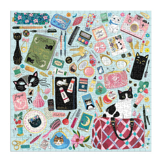 Purrfect Accessories 500 Piece Foil Puzzle-Puzzles-Chronicle Books-Summit Lane Boutique, Women's Apparel and Gifts located in Grand Rapids, MI