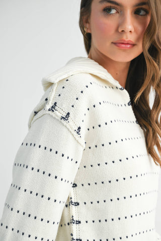 Dot Knit Pullover Sweater-Sweaters-AEMI + CO-Summit Lane Boutique, Women's Apparel and Gifts located in Grand Rapids, MI