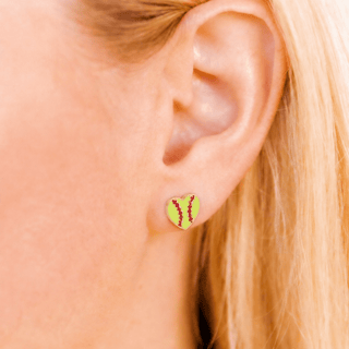 Screwback Stud Earrings - Softball-Earrings-LINNY CO-Summit Lane Boutique, Women's Apparel and Gifts located in Grand Rapids, MI