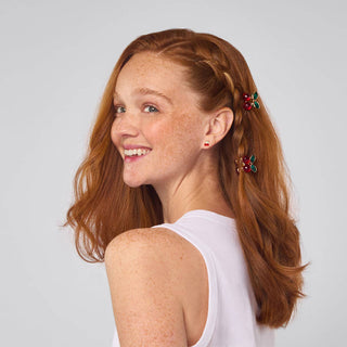 Mini Rhinestone Claw Clips 2pc Set - Cherry-Hair Accessories-KITSCH-Summit Lane Boutique, Women's Apparel and Gifts located in Grand Rapids, MI