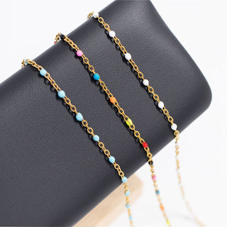 18K Gold PVD Stainless Steel Multi Confetti Chain Necklace-Necklaces-WJW-Summit Lane Boutique, Women's Apparel and Gifts located in Grand Rapids, MI