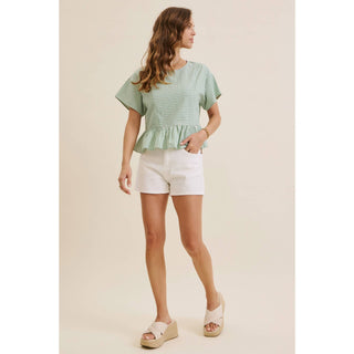 The Briar Stripe Top-Short Sleeves-in february-Summit Lane Boutique, Women's Apparel and Gifts located in Grand Rapids, MI