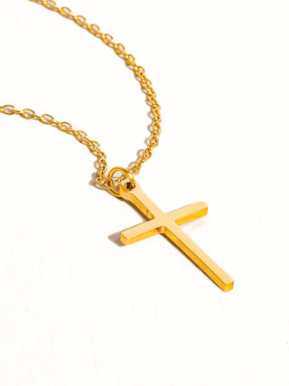Tirza 18K Gold Non-Tarnish Small Cross Necklace-Necklaces-Flânerie by MAIQ-Summit Lane Boutique, Women's Apparel and Gifts located in Grand Rapids, MI