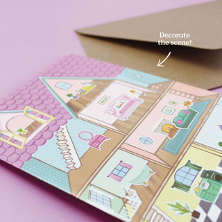 Sticker Scene Card - Dollhouse-Cards-Inklings Paperie-Summit Lane Boutique, Women's Apparel and Gifts located in Grand Rapids, MI