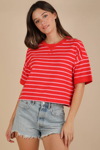 Corinne Top-Short Sleeves-VERY J-Summit Lane Boutique, Women's Apparel and Gifts located in Grand Rapids, MI