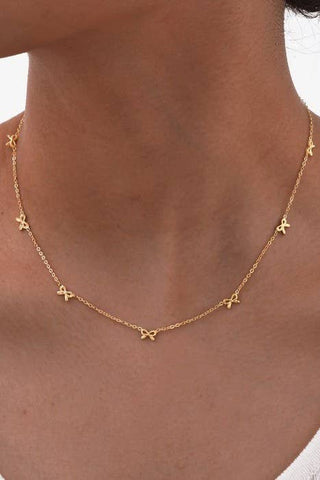 TARNISH FREE BOW NECKLACE-Necklaces-JOSSLYN by wall to wall-Summit Lane Boutique, Women's Apparel and Gifts located in Grand Rapids, MI