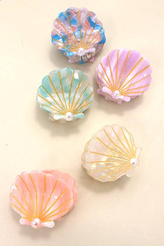 SEASHELL HAIR CLAW CLIPS-Hair Accessories-JOSSLYN by wall to wall-Summit Lane Boutique, Women's Apparel and Gifts located in Grand Rapids, MI