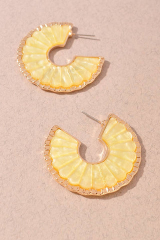 Scalloped Resin Hoop Earrings-Earrings-Merveille-Summit Lane Boutique, Women's Apparel and Gifts located in Grand Rapids, MI