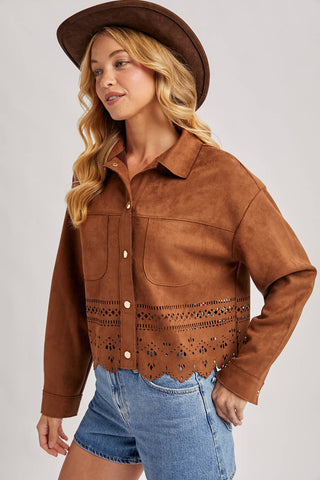 Danielle Faux Suede Jacket-Jackets-Bluivy-Summit Lane Boutique, Women's Apparel and Gifts located in Grand Rapids, MI