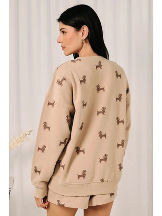 The Dottie Dachshund Sweatshirt-Sweatshirt-Sunday Edition by LE LIS-Summit Lane Boutique, Women's Apparel and Gifts located in Grand Rapids, MI
