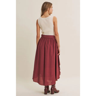 Rustic Weekend Twofer Maxi Dress with Cascading Ruffles-Dresses-in february-Summit Lane Boutique, Women's Apparel and Gifts located in Grand Rapids, MI