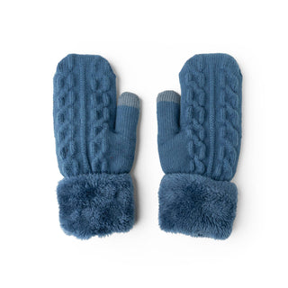 cable knit plush mittens-winter accessories-DM Merchandising-Summit Lane Boutique, Women's Apparel and Gifts located in Grand Rapids, MI