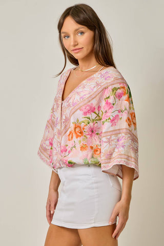 Magnolia Wrap Top-Short Sleeves-Mystree-Summit Lane Boutique, Women's Apparel and Gifts located in Grand Rapids, MI
