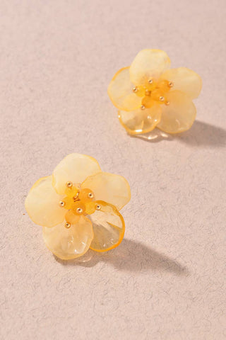SHEER FLOWER STUD EARRINGS-Earrings-Merveille-Summit Lane Boutique, Women's Apparel and Gifts located in Grand Rapids, MI