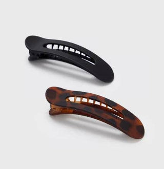 Flat Lay Claw Clip 2pc Flat - Black & Tort-Hair Accessories-KITSCH-Summit Lane Boutique, Women's Apparel and Gifts located in Grand Rapids, MI