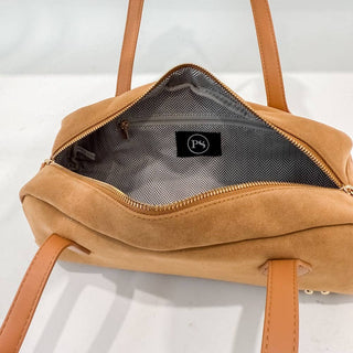 Sally Suede Barrel Shoulder Bag-Handbags-Pretty Simple-Summit Lane Boutique, Women's Apparel and Gifts located in Grand Rapids, MI