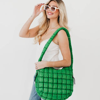 Carmen Quilted Hobo Tote Bag-Handbags-Pretty Simple-Summit Lane Boutique, Women's Apparel and Gifts located in Grand Rapids, MI