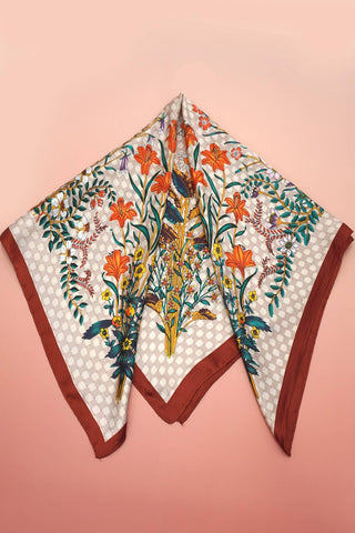 LARGE FLORAL PRINT BANDANA SCARF | 40SC697-Scarves-JOSSLYN by wall to wall-Summit Lane Boutique, Women's Apparel and Gifts located in Grand Rapids, MI