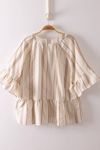Elodie Striped Peplum Blouse