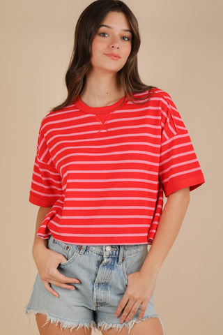 Corinne Top-Short Sleeves-VERY J-Summit Lane Boutique, Women's Apparel and Gifts located in Grand Rapids, MI