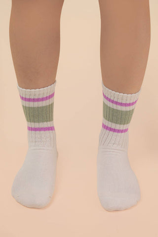 Color Block Crew Socks-Socks-VERY J-Summit Lane Boutique, Women's Apparel and Gifts located in Grand Rapids, MI