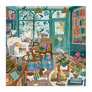 Bookshop Afternoon 500 Piece Foil Puzzle-Puzzles-Chronicle Books-Summit Lane Boutique, Women's Apparel and Gifts located in Grand Rapids, MI