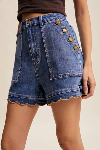 Georgia Scallop Shorts-Shorts-Listicle-Summit Lane Boutique, Women's Apparel and Gifts located in Grand Rapids, MI