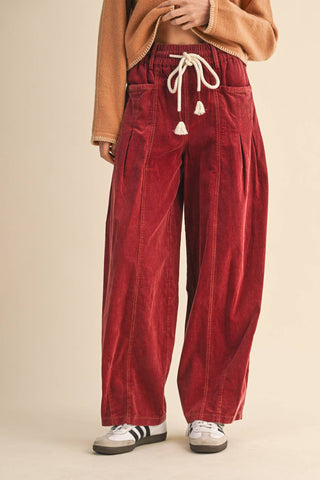 Ashlyn Corduroy Barrel Pants-Pants-&MERCI-Summit Lane Boutique, Women's Apparel and Gifts located in Grand Rapids, MI