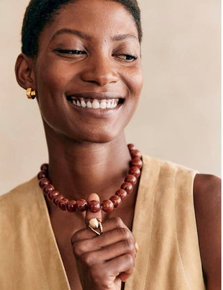 Chunky Stone Bead Necklace-Necklaces-JOSSLYN by wall to wall-Summit Lane Boutique, Women's Apparel and Gifts located in Grand Rapids, MI