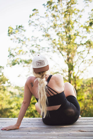 Cotton Snapback Hat | Happy To Be Here-Hats-Trek Light-Summit Lane Boutique, Women's Apparel and Gifts located in Grand Rapids, MI