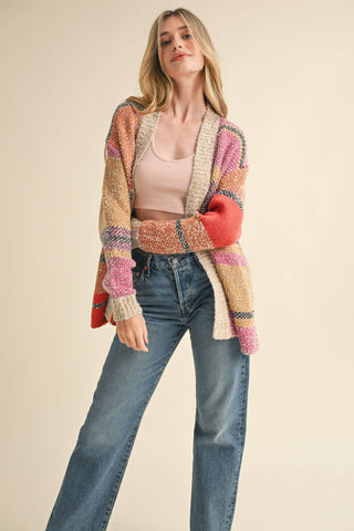 Aubrie Color Block Cardi-Cardigans-&MERCI-Summit Lane Boutique, Women's Apparel and Gifts located in Grand Rapids, MI