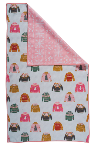 Jingle Bell Jumper - Waffle Weave Microfiber Towel-Kitchen Towel-Bloom Towels-Summit Lane Boutique, Women's Apparel and Gifts located in Grand Rapids, MI