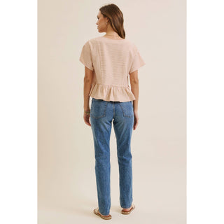 The Briar Stripe Top-Short Sleeves-in february-Summit Lane Boutique, Women's Apparel and Gifts located in Grand Rapids, MI