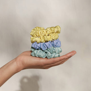 Ruched Satin Scrunchies 5pc Set - Multi-color-Hair Accessories-KITSCH-Summit Lane Boutique, Women's Apparel and Gifts located in Grand Rapids, MI