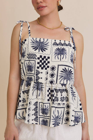 Tie Strap Abstract Tank-Tank Top-GILLI-Summit Lane Boutique, Women's Apparel and Gifts located in Grand Rapids, MI