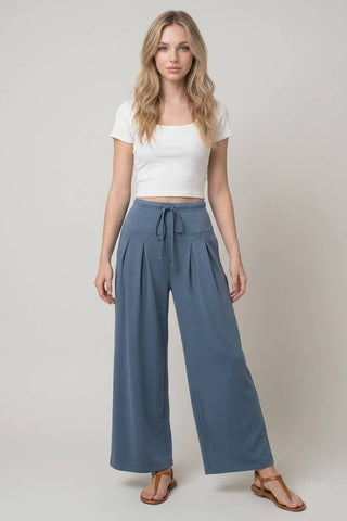 The Everly Pleated Wide Leg Pants-Pants-Doe and Rae-Summit Lane Boutique, Women's Apparel and Gifts located in Grand Rapids, MI