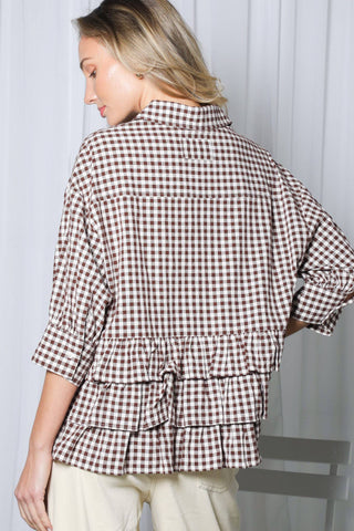 Maple Gingham Blouse-Blouse-Vine & Love-Summit Lane Boutique, Women's Apparel and Gifts located in Grand Rapids, MI
