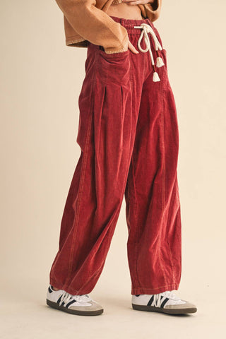 Ashlyn Corduroy Barrel Pants-Pants-&MERCI-Summit Lane Boutique, Women's Apparel and Gifts located in Grand Rapids, MI