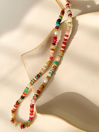 Sunny Non-Tarnish Boho Color Beaded Necklace-Necklaces-Flânerie by MAIQ-Summit Lane Boutique, Women's Apparel and Gifts located in Grand Rapids, MI