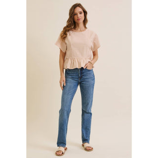 The Briar Stripe Top-Short Sleeves-in february-Summit Lane Boutique, Women's Apparel and Gifts located in Grand Rapids, MI
