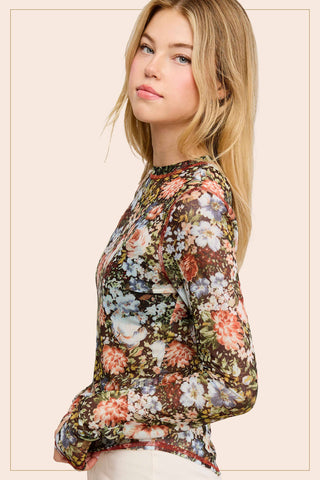 Marisol Mesh Top-Long Sleeves-La Miel-Summit Lane Boutique, Women's Apparel and Gifts located in Grand Rapids, MI