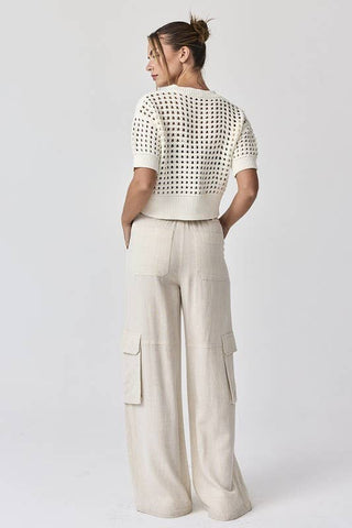 Alina Cropped Crochet Top-Short Sleeves-Papermoon-Summit Lane Boutique, Women's Apparel and Gifts located in Grand Rapids, MI